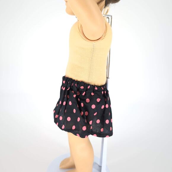 Unbranded Black & Hot Pink Polka Dot Ruffle Mini Pull On Skirt for 18" Dolls GUC - Picture 4 of 9
